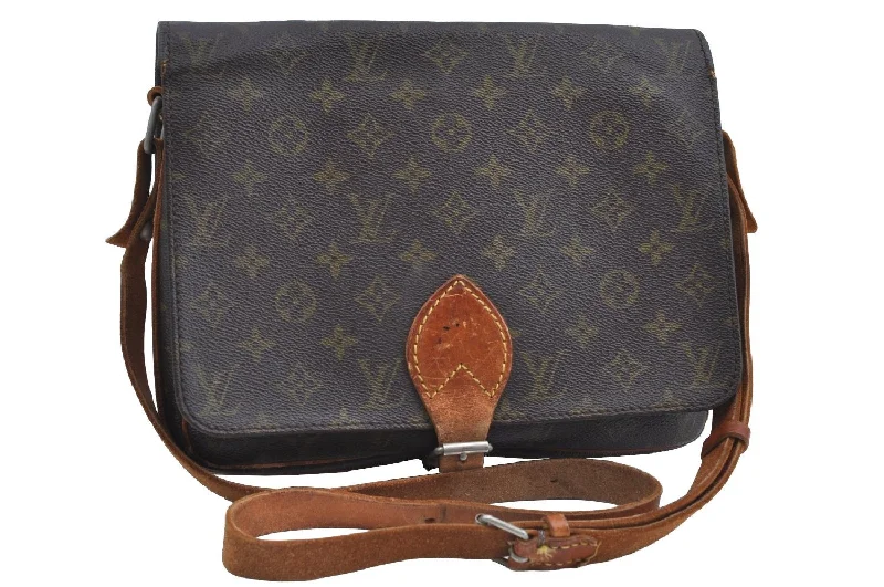 Authentic Louis Vuitton Monogram Cartouchiere GM Shoulder Bag Old Model LV K8217