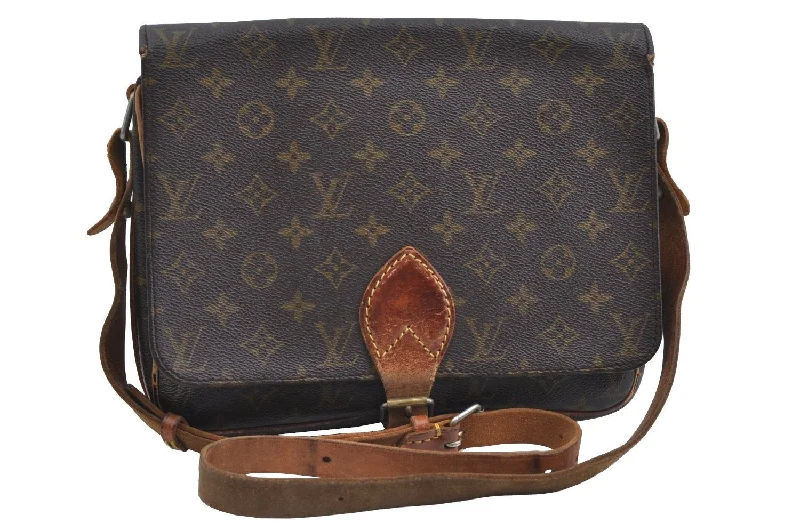 Authentic Louis Vuitton Monogram Cartouchiere GM Shoulder Bag Old Model K8175