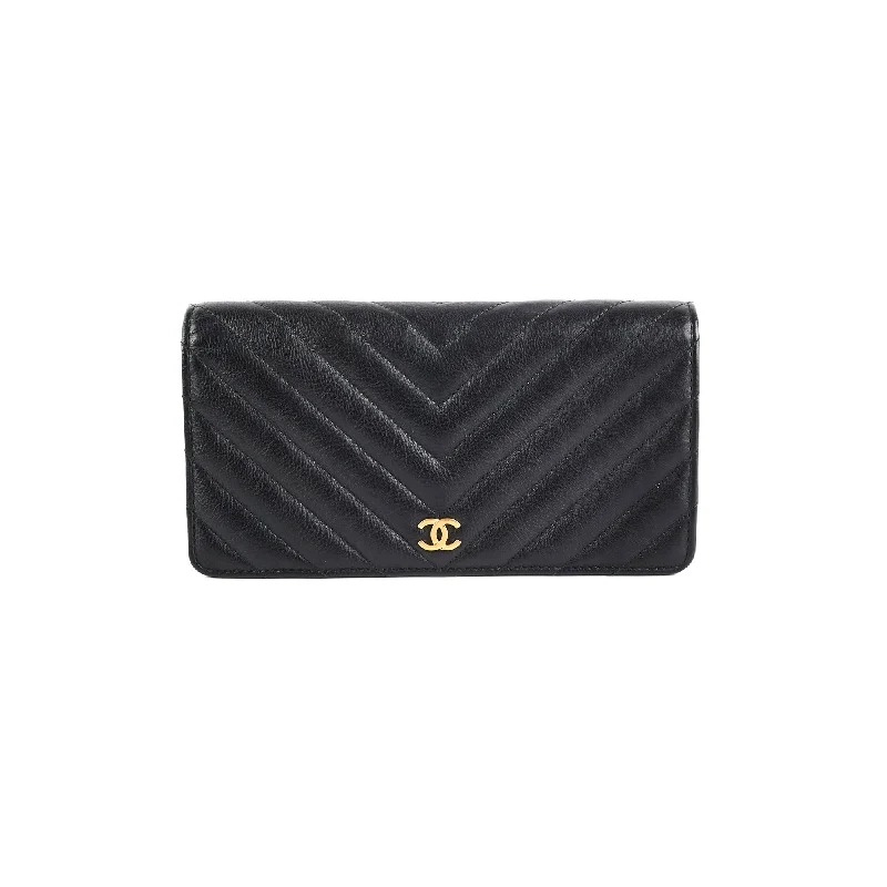 Chanel Chevron Black Wallet