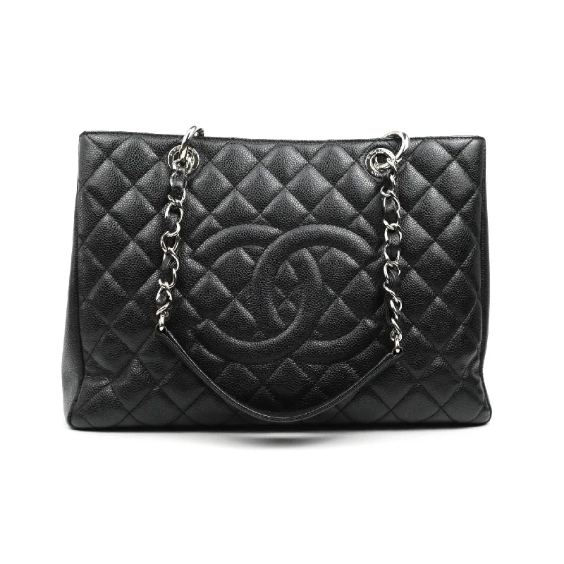 Chanel GST Black Caviar Silver Hardware