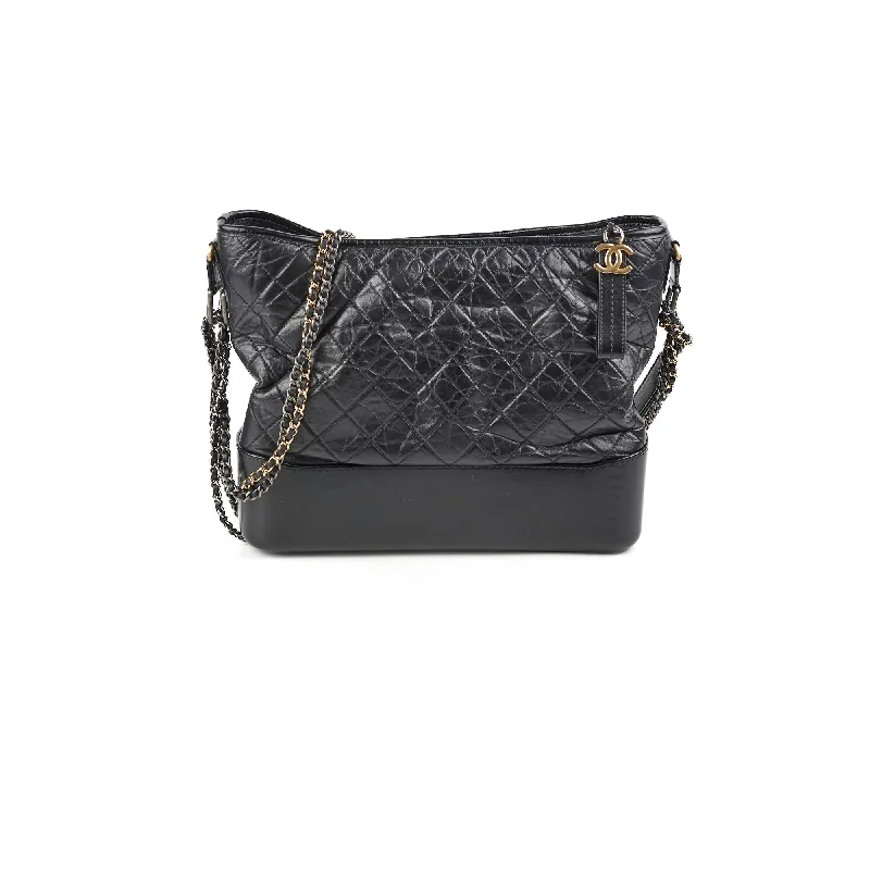 Chanel Medium Gabrielle Calfskin Black - Series 24