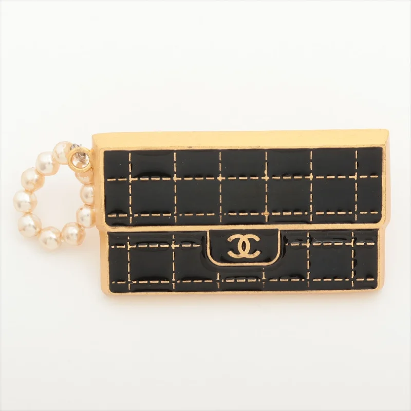 Chanel Bag Black Gold Brooch Costume Jewellery