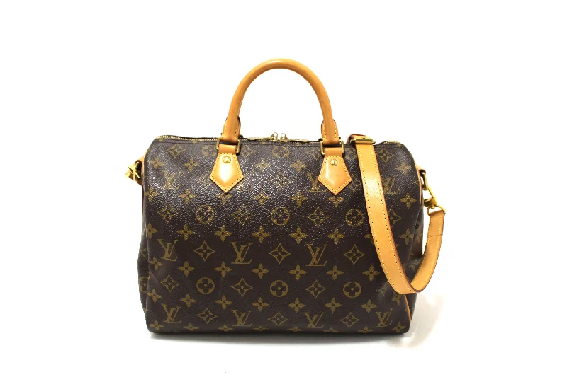 Authentic Louis Vuitton Classic Monogram Speedy 30 Bandouliere Bag