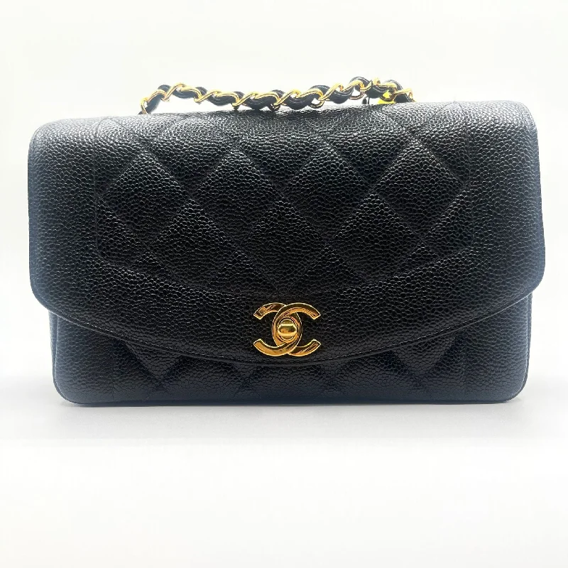 Chanel Vintage Diana Small Black Caviar GHW ASC3888