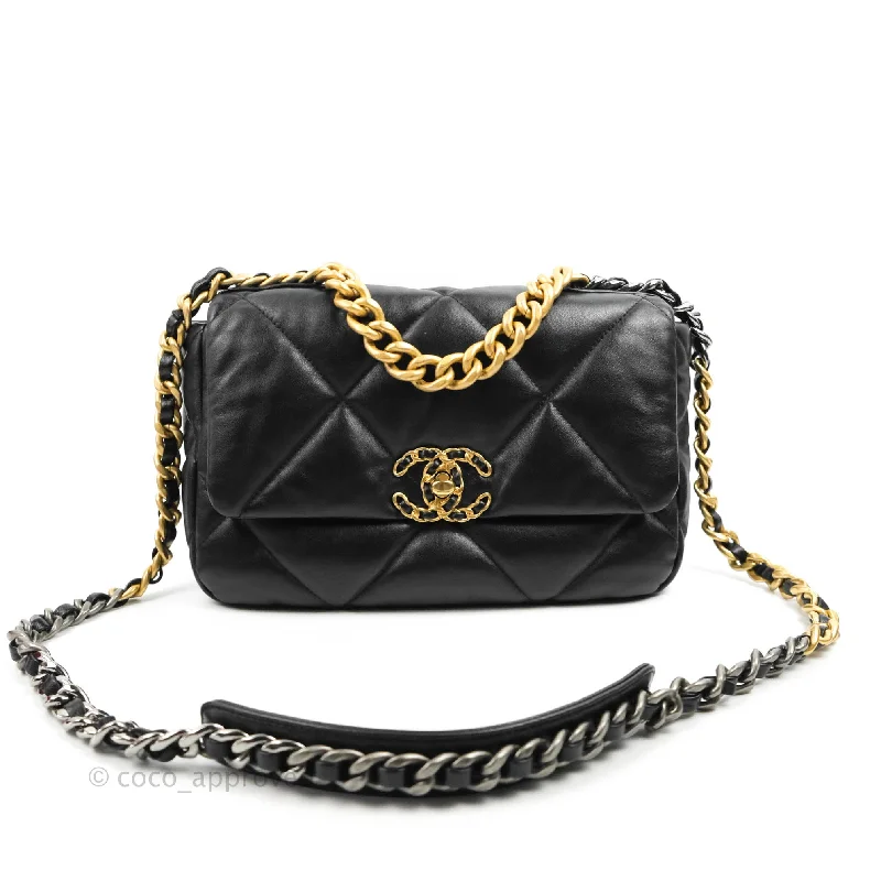 Chanel 19 Small Black Lambskin Mixed Hardware 21K