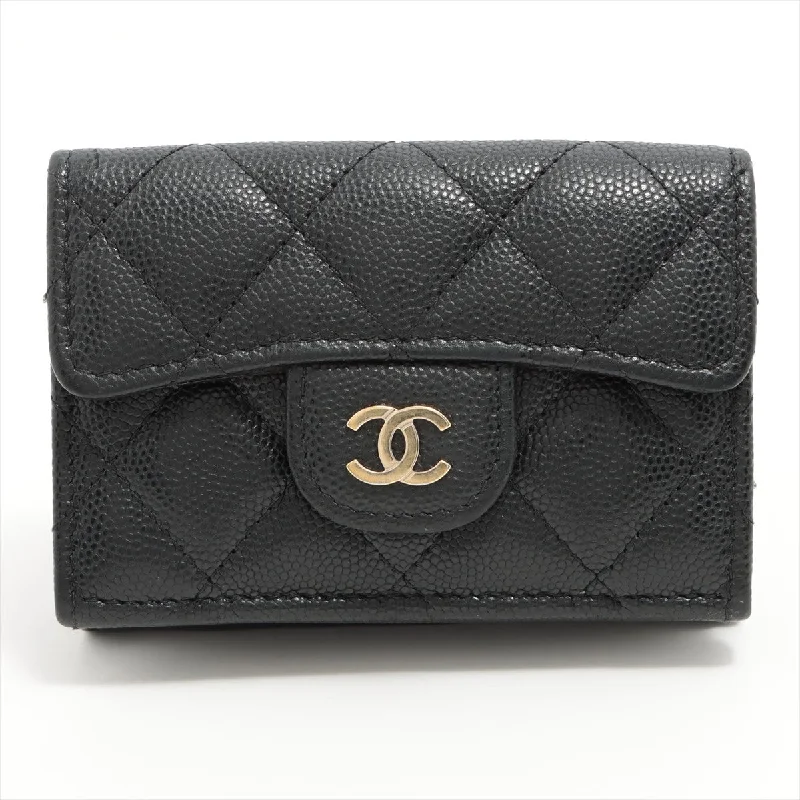 Chanel Caviarskin Compact Wallet Black