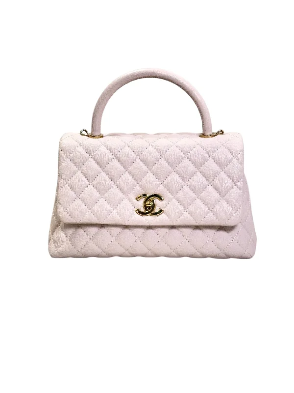 Chanel Pink Coco Handle Medium in Caviar