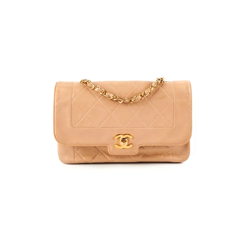 Chanel Vintage Beige Diana Lambskin