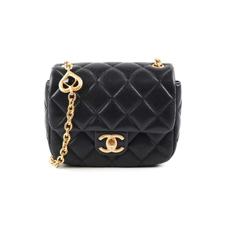 Chanel 23P Mini Square Bag Lambskin Black (Microchip)