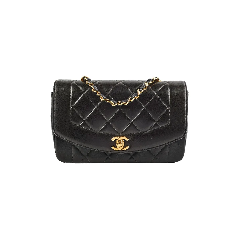 Chanel Small Vintage Diana Lambskin Black