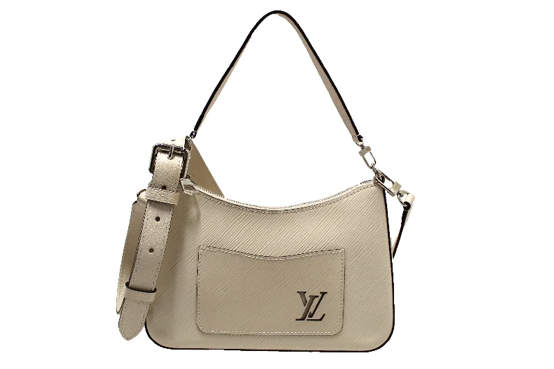 Authentic Louis Vuitton White Epi Leather Marelle Shoulder/Messenger Bag