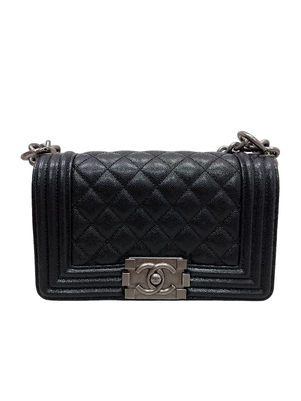 Chanel Boy Small Black Caviar RHW #28 SKC1584