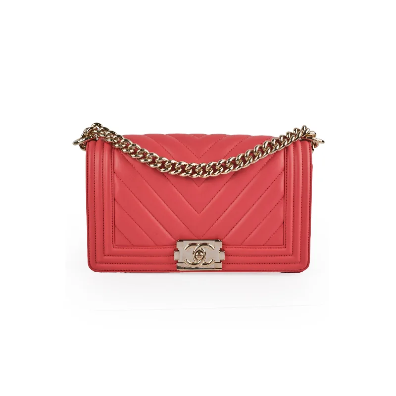 Chanel Old Medium Boy Coral Pink