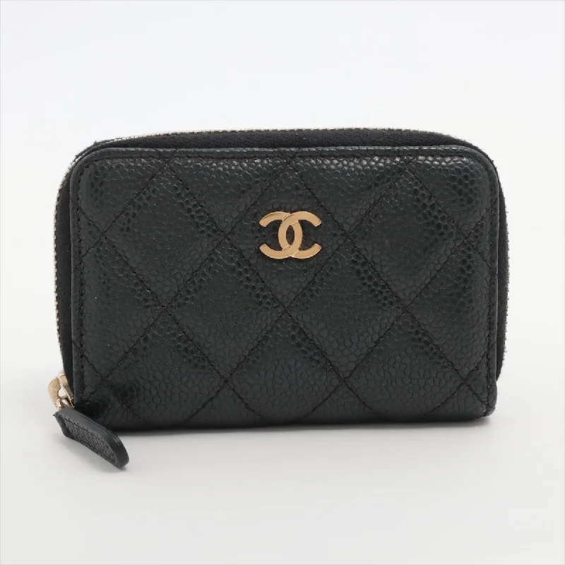 Chanel Zipper Caviar Black Cardholder - Series 20