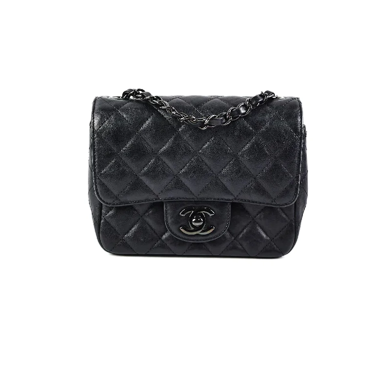 Chanel Mini Square Calfskin So Black