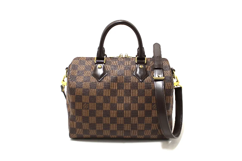 Authentic Louis Vuitton Damier Ebene Speedy 25 Bandouliere Bag