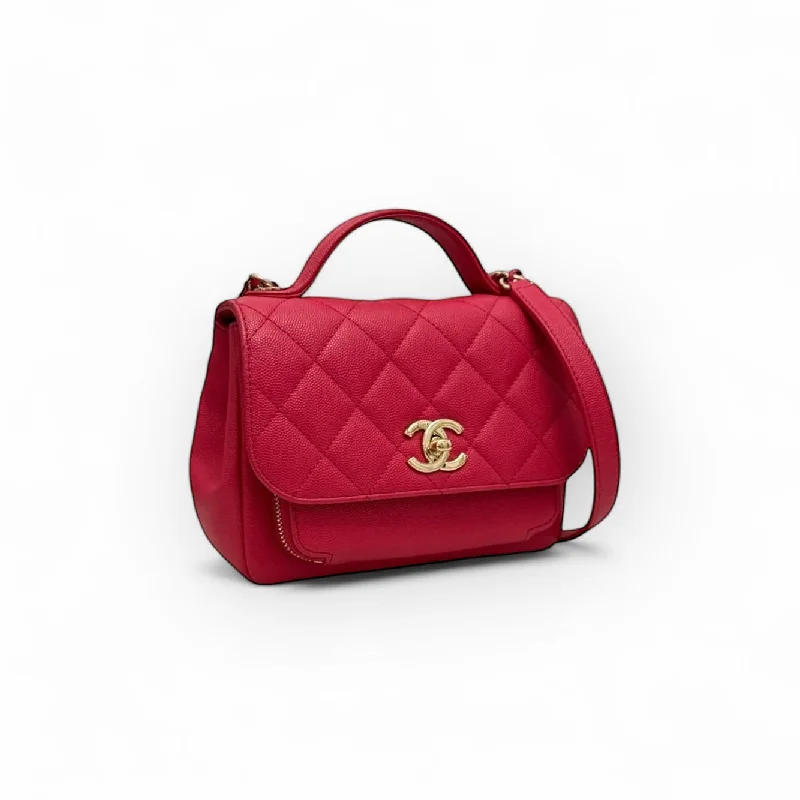 Chanel Business Affinity Strawberry Red Grained Calfskin - Caviar, Gold-tone Hardware