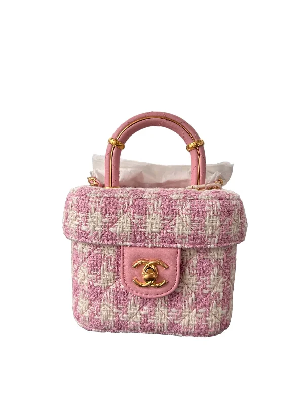 Chanel Pink Tweed Vanity Sling Small GHW SYCY225