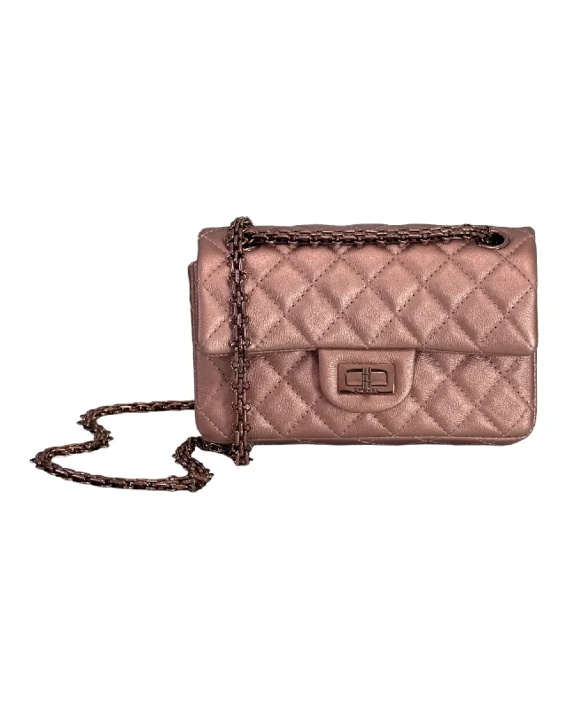 Chanel 2.55 Reissue Mini 22C Rose Gold Calfskin, Pink/Rose Gold Hardware