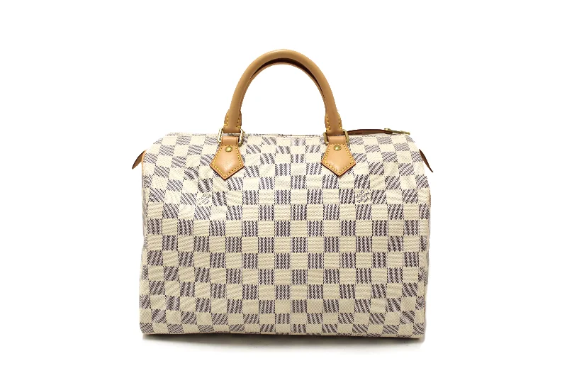 Authentic Louis Vuitton Damier Azur Canvas Speedy 30 Handbag