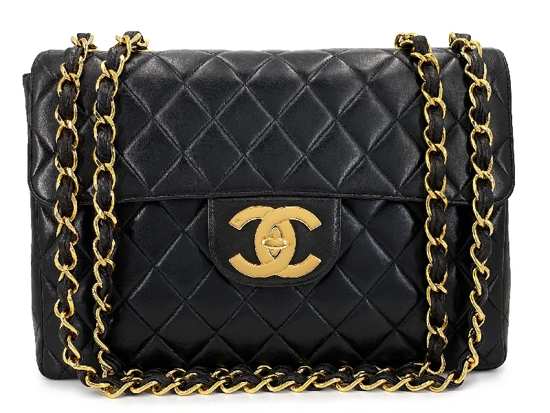 Chanel 1996 Vintage Jumbo Classic Flap Bag Black 24k GHW 3QC