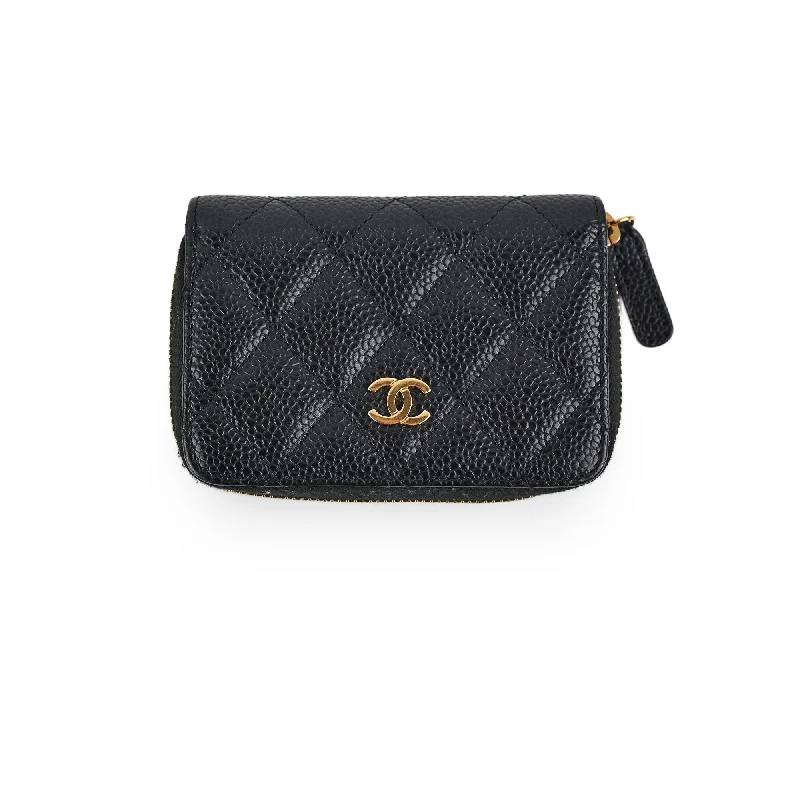 Chanel Caviar Zippy CardHolder Black 31Series