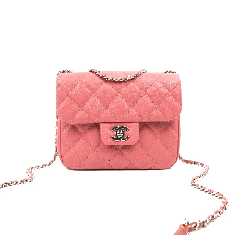 Chanel Caviar Quilted Small Urban Companion Flap Bag Pink Silver Hardware